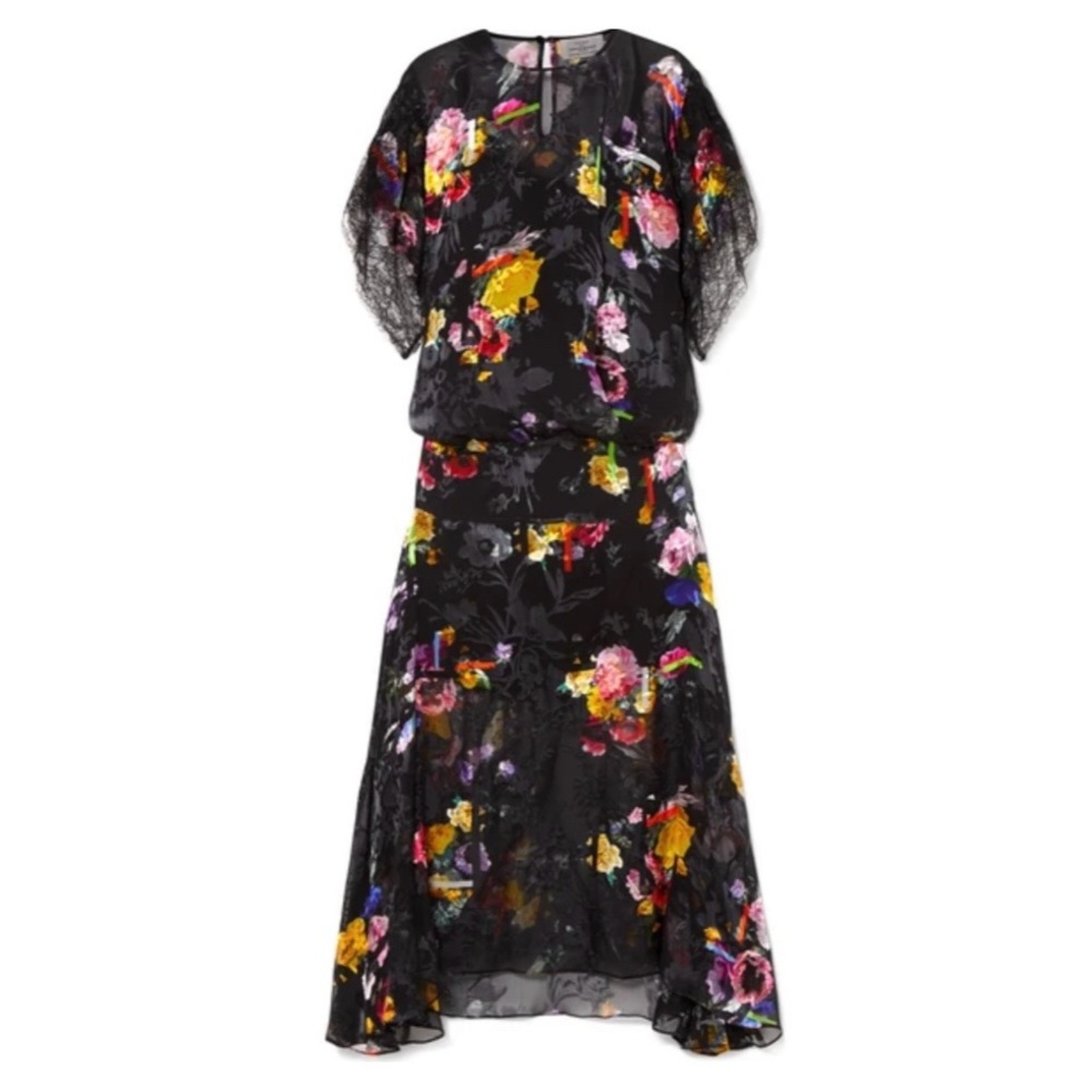 Preen By Thornton Bregazzi Satin Devoré Lace Leonora Dress - Picture 2 of 9